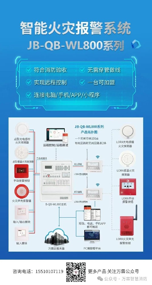 智能火灾报警系统JB-QB-WL800系列